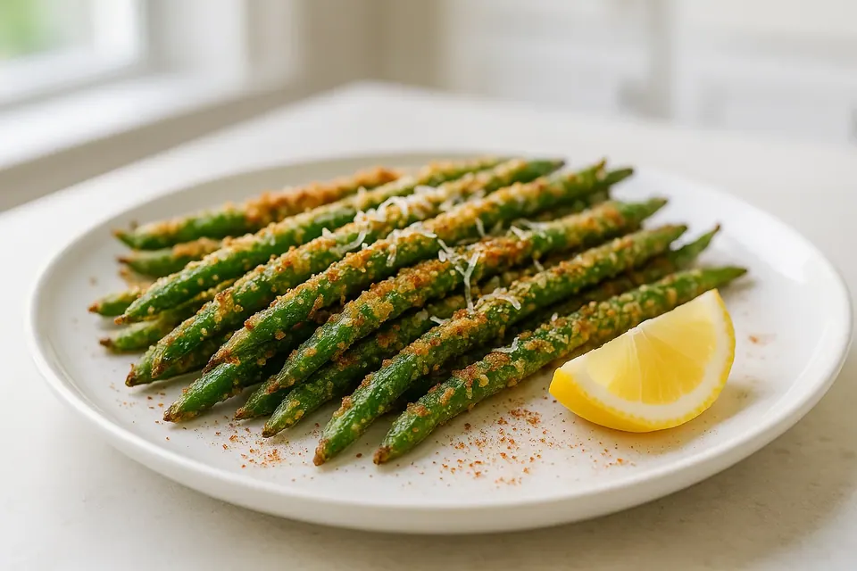 Air Fryer Crispy Parmesan Green Beans