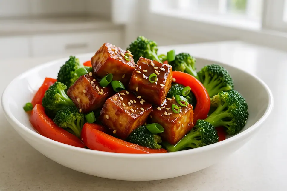 Air Fryer Crispy Tofu Stir Fry