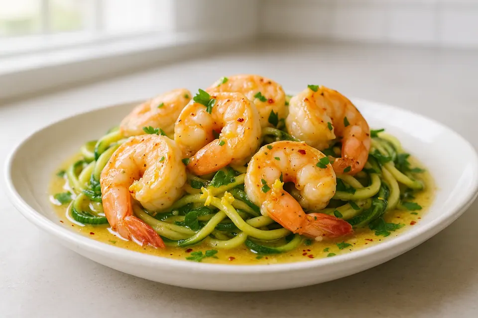 Air Fryer Keto Shrimp Scampi