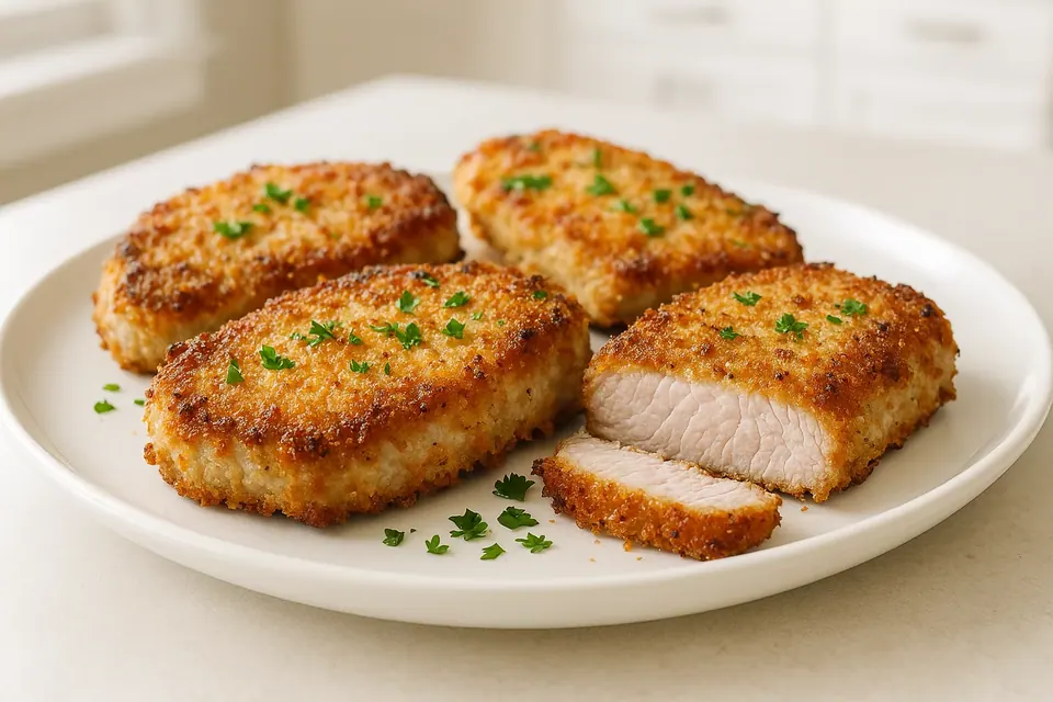 Air Fryer Parmesan Crusted Pork Cutlets