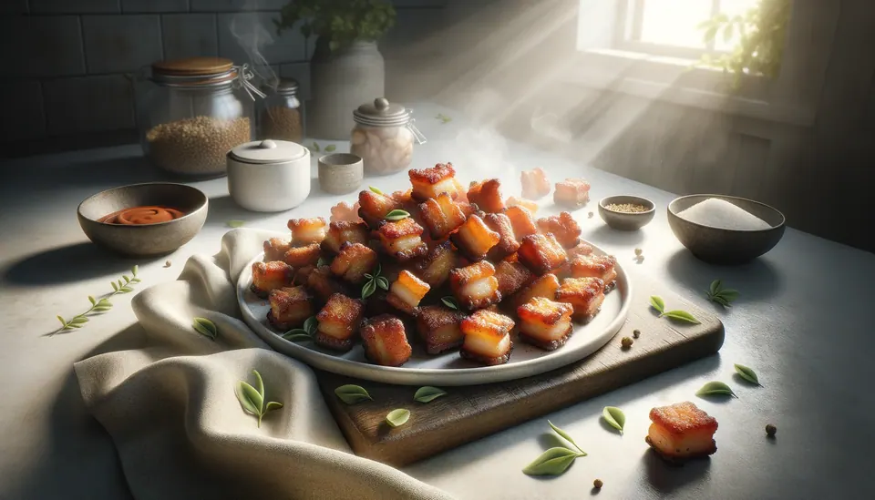 Air Fryer Keto Pork Belly Bites