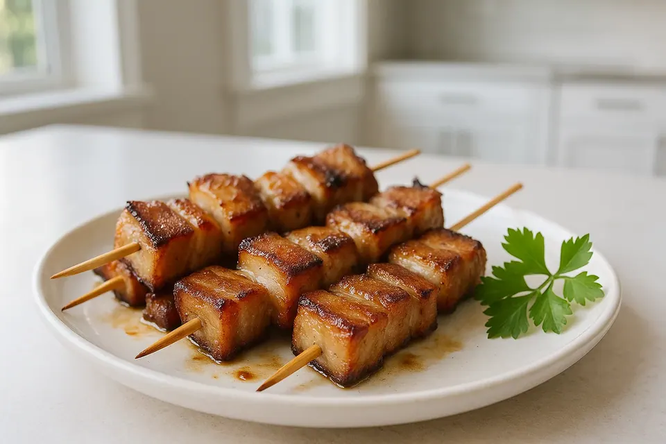 Air Fryer Pork Belly Skewers