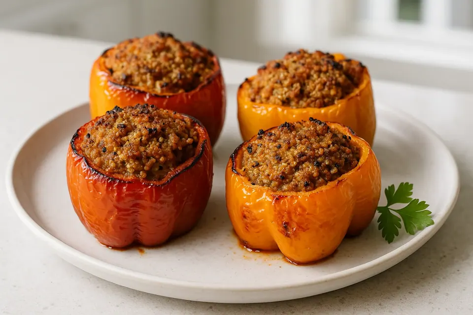 Air Fryer Quinoa Stuffed Bell Peppers