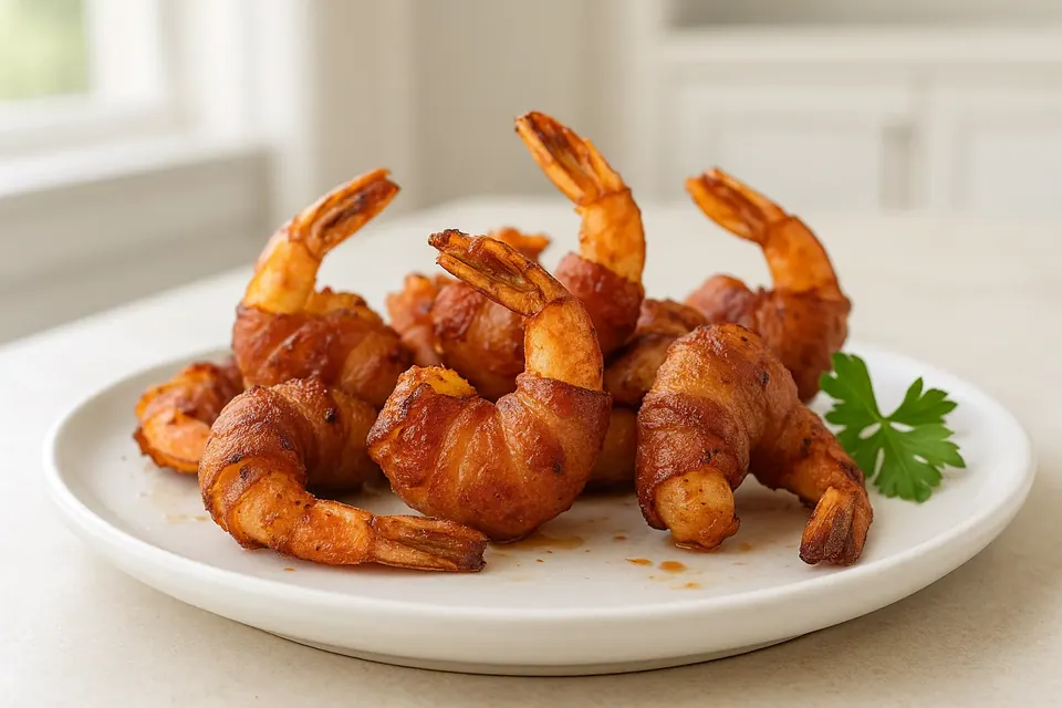 Air Fryer Bacon Wrapped Shrimp