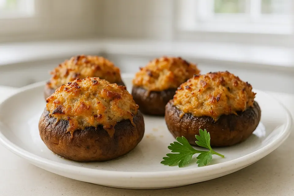 Air Fryer Crab Stuffed Mushrooms