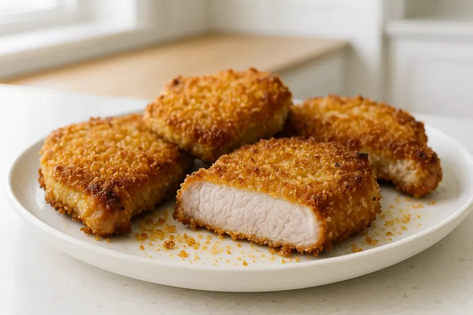 Air Fryer Panko Crusted Pork Chops