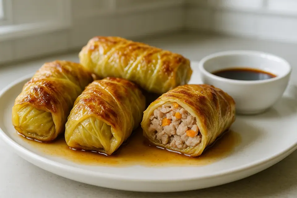 Air Fryer Pork and Cabbage Roll-Ups