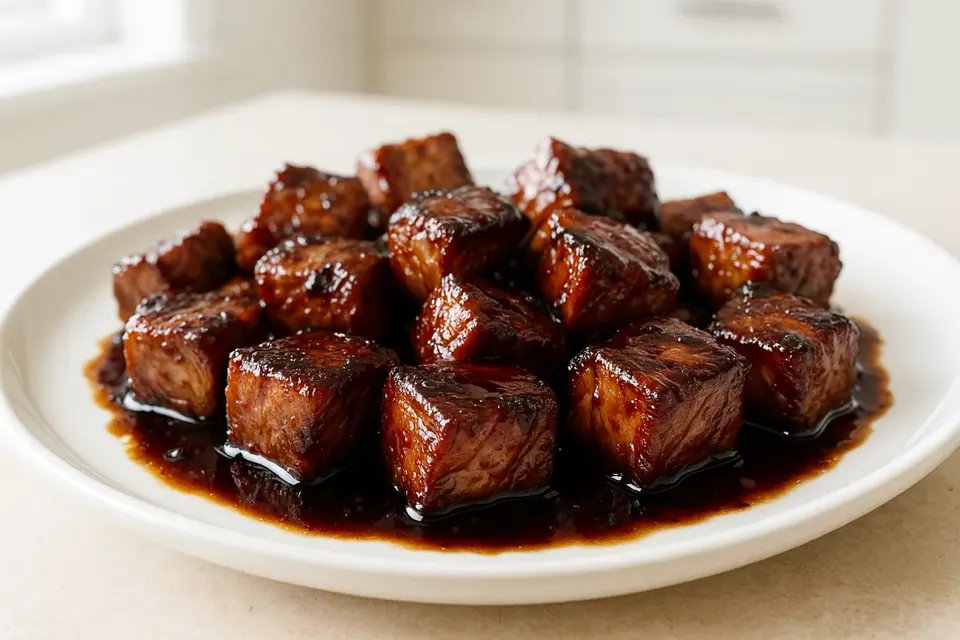 Air Fryer Balsamic Glazed Pork Bites