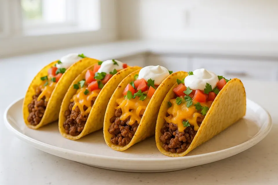 Air Fryer Crispy Ground Beef Tacos