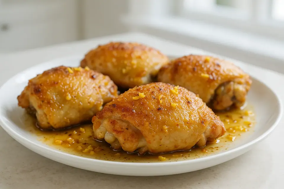 Air Fryer Crispy Lemon Garlic Chicken Thighs