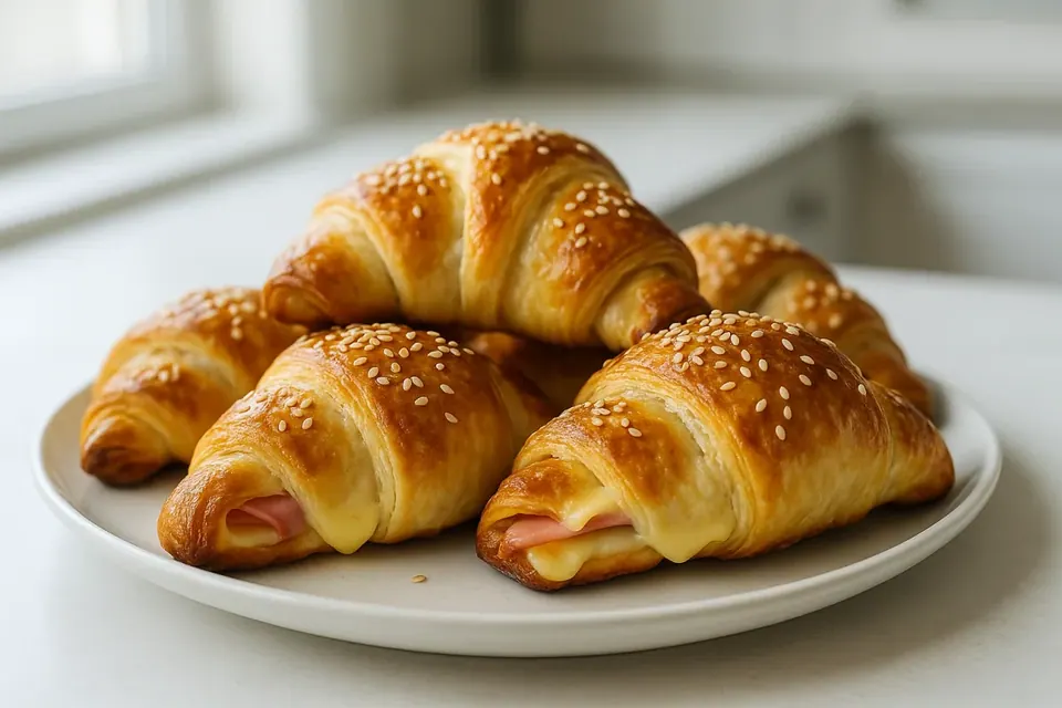 Air Fryer Ham and Cheese Croissants