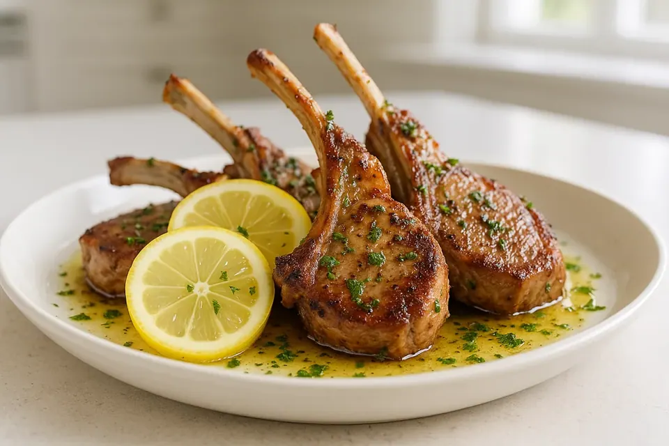 Air Fryer Lemon Herb Lamb Chops