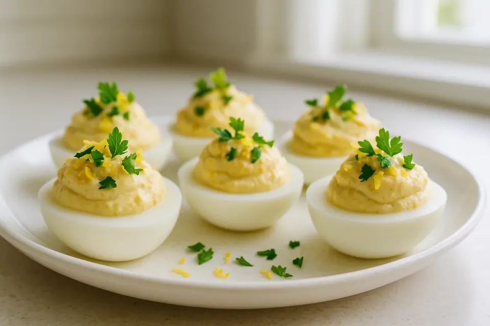 Air Fryer Lemon Pepper Deviled Eggs