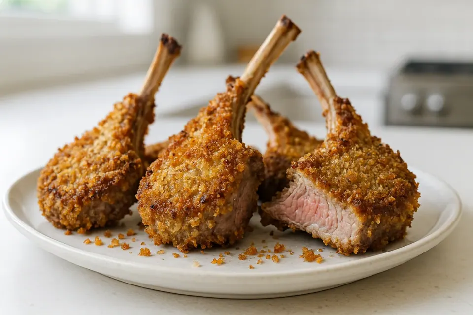 Air Fryer Panko Crusted Lamb Cutlets