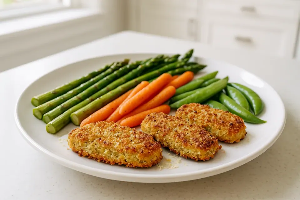 Air Fryer Parmesan Crusted Spring Vegetables