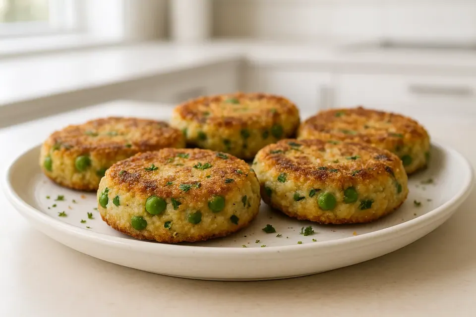 Air Fryer Parmesan Pea Patties