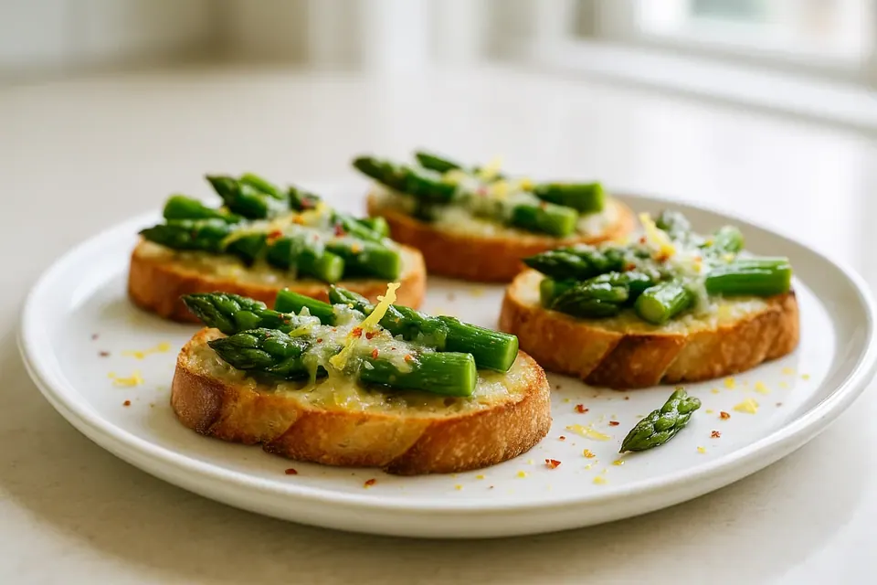 Air Fryer Asparagus Parmesan Toasts