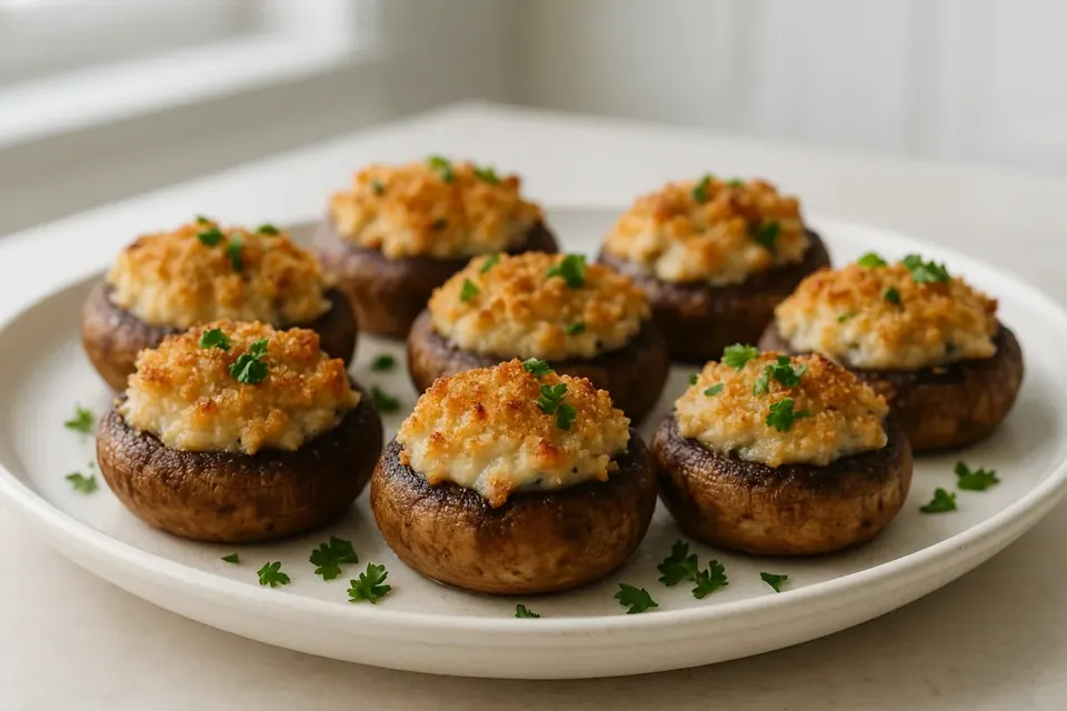 Air Fryer Crispy Stuffed Mushrooms