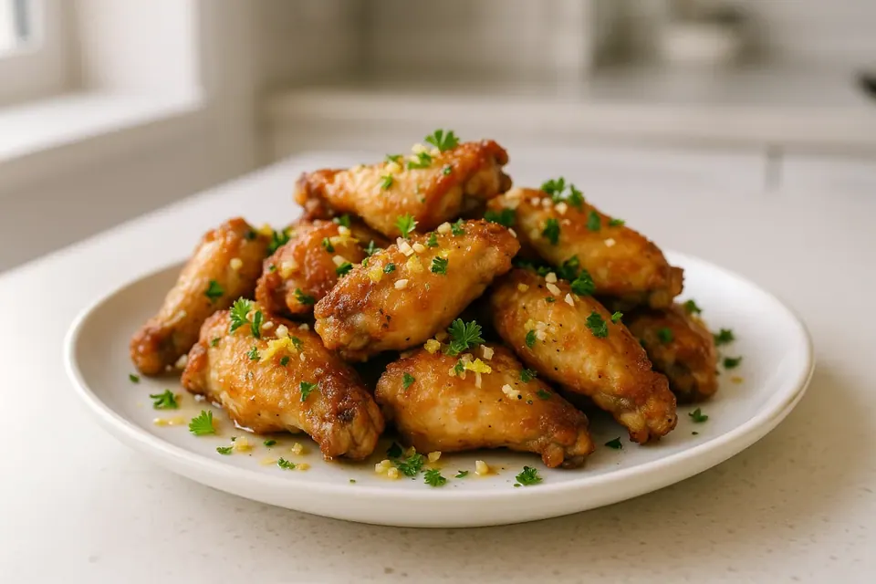 Air Fryer Lemon Garlic Chicken Wings