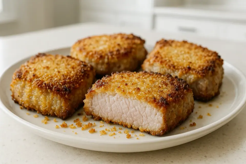 Air Fryer Panko Crusted Pork Chops