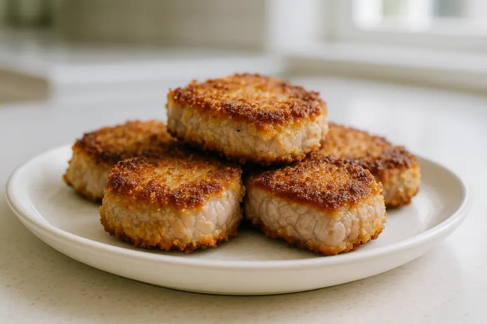 Air Fryer Parmesan Crusted Pork Medallions