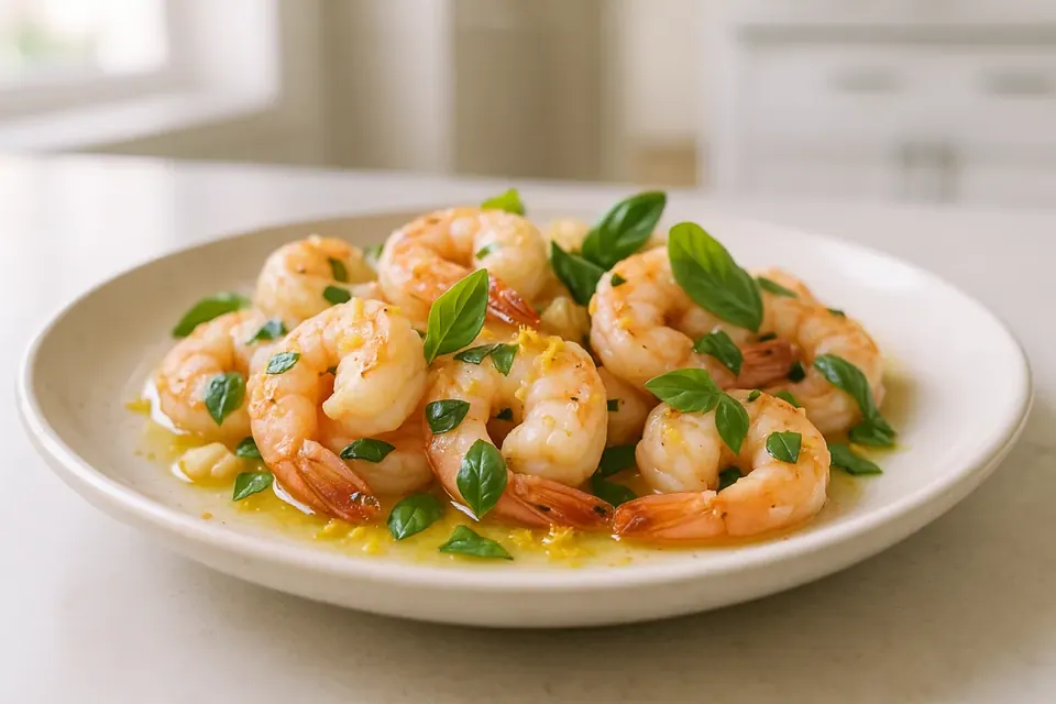 Air Fryer Lemon Basil Shrimp
