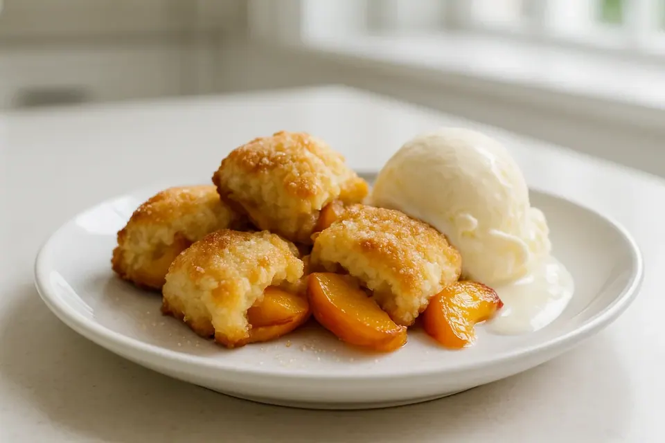 Air Fryer Peach Cobbler Bites