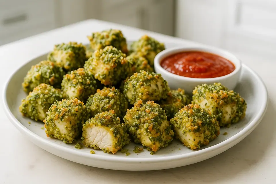 Air Fryer Pesto Chicken Bites